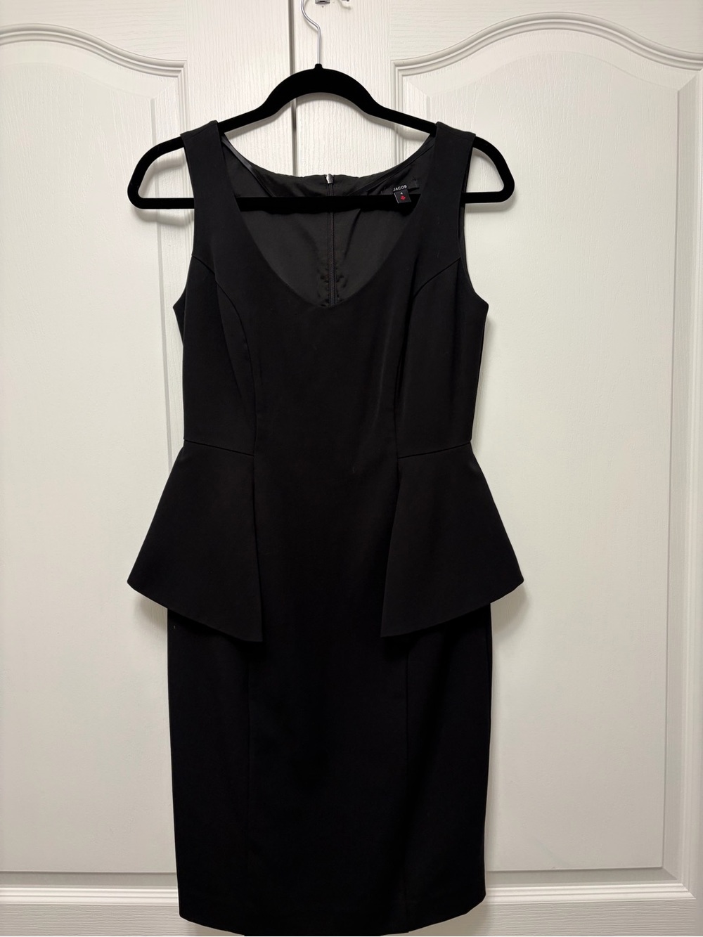 Jacob Black Sleeveless Peplum Midi Dress